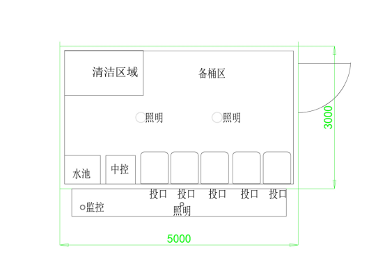 垃圾房尺寸圖，智能垃圾房，垃圾分類收集點，回收站生產(chǎn)廠家，垃圾分類定時定點收集點